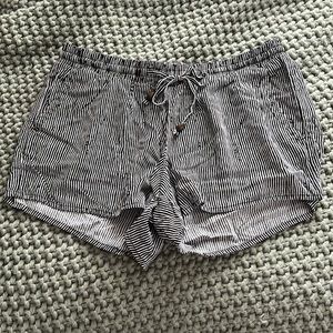 Old Navy.. black and white striped flowy shorts with tie.